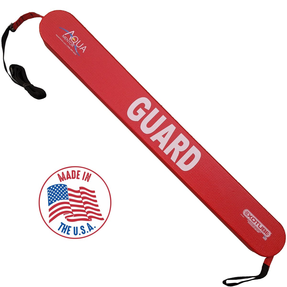 50-inch closed-cell foam lifeguard rescue tube with shoulder strap and tow line